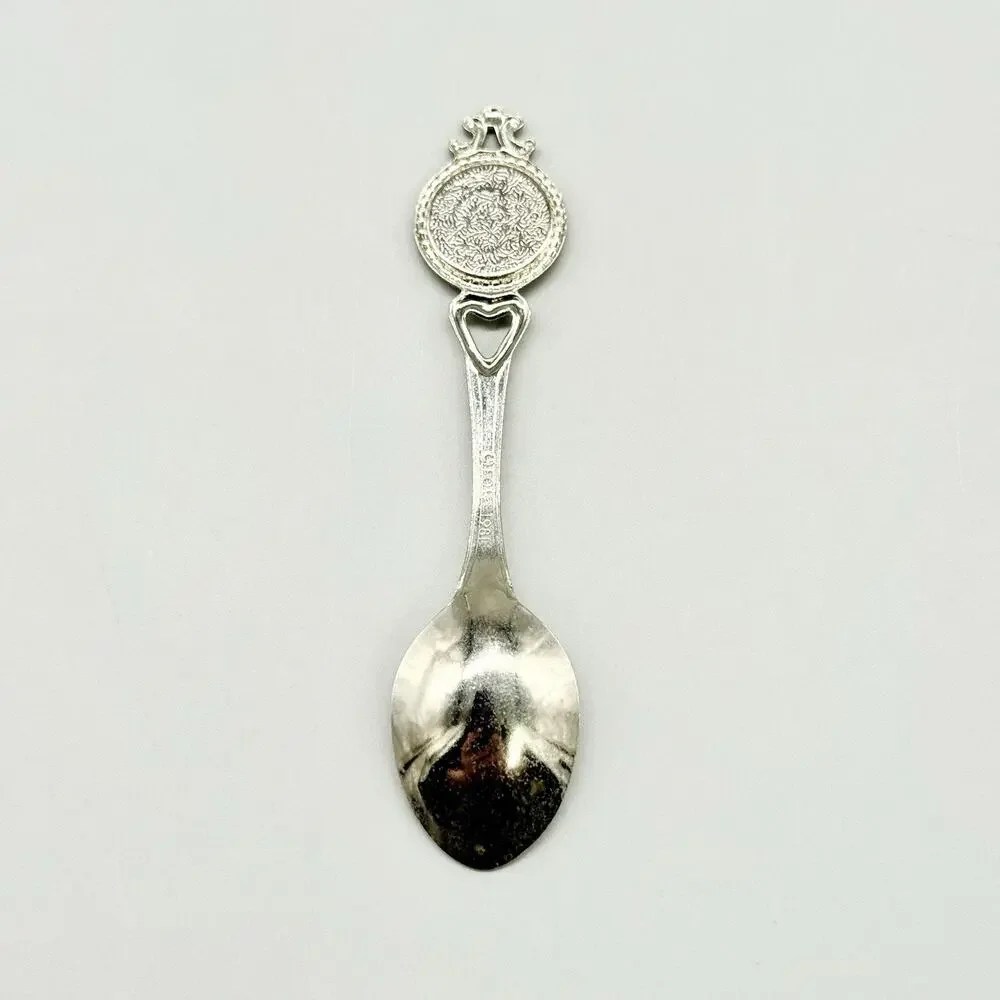 Fort USA Silver Pewter Chicago Illinois 1981 Vintage Souvenir Spoon 3.5